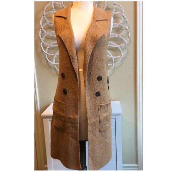 💥LAST ONE💥Mustard Sweater Cardigan Vest - Picture 2 of 6